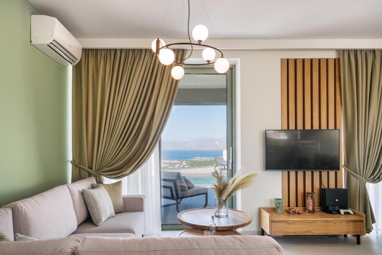 Luxurious Villa Cretan Aura With Private Heated Pool, Jacuzzi And Playroom Agios Ioannis  Екстер'єр фото